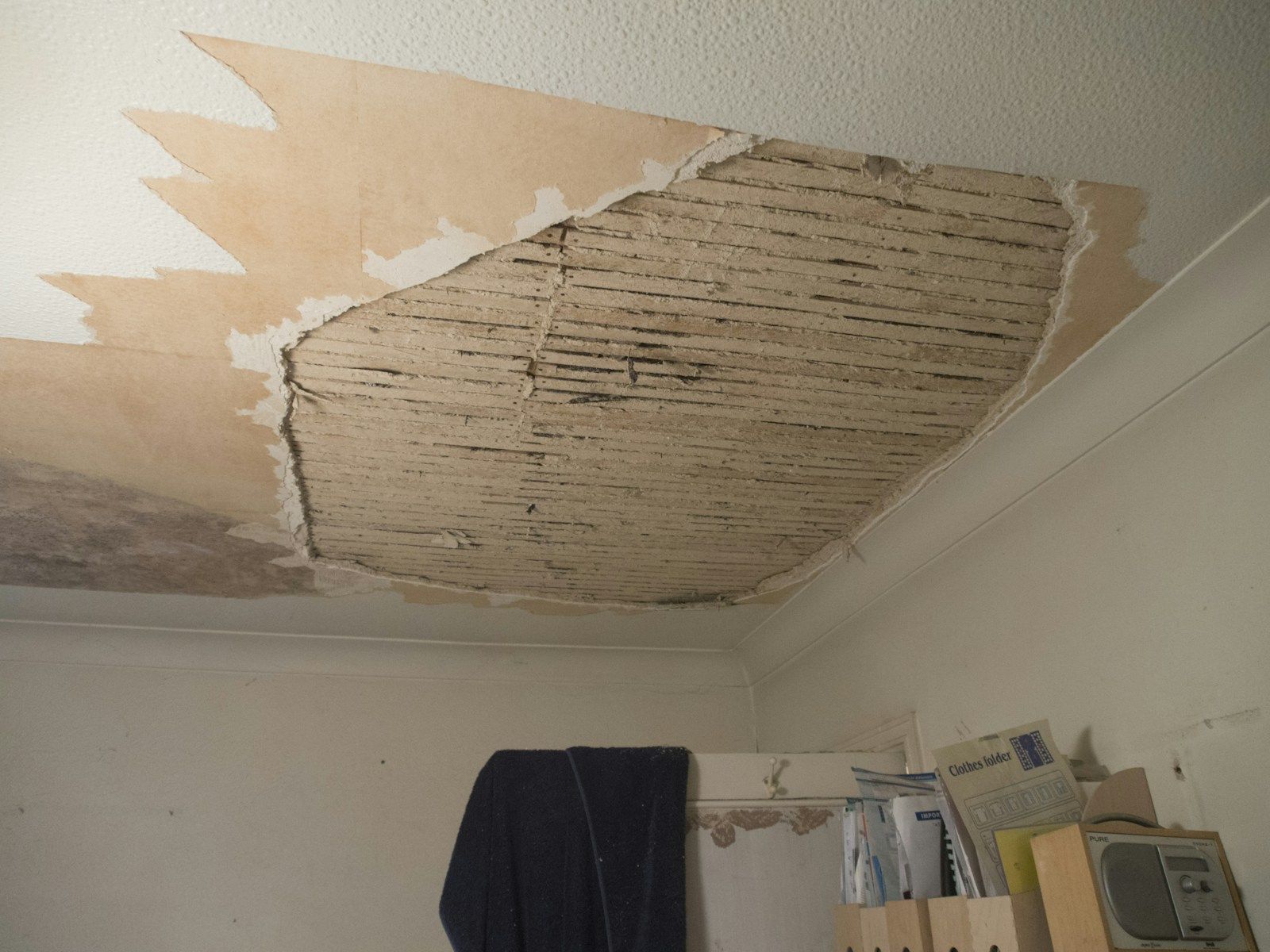 Water-damaged ceiling